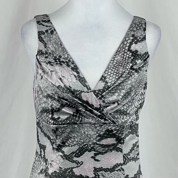 Boston Proper Gray Snake Print Whimsical Party Date BodyCon Dress NWOT Size 4 - Picture 3 of 13